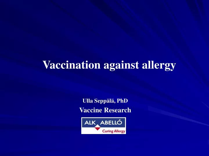 vaccination against allergy