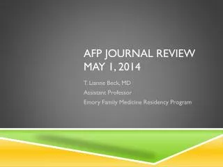 AFP Journal Review May 1, 2014