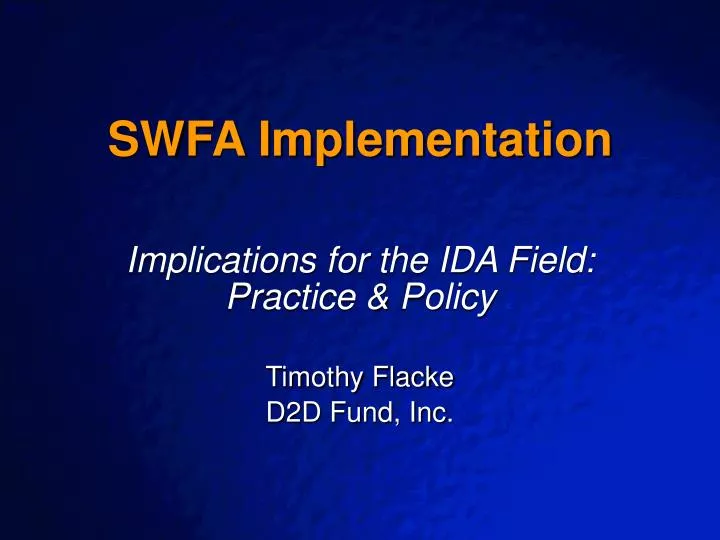 swfa implementation