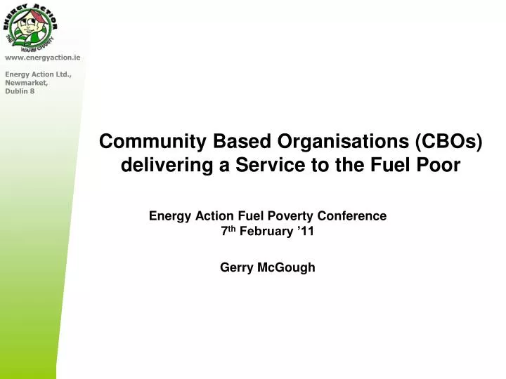 community based organisations cbos delivering a service to the fuel poor
