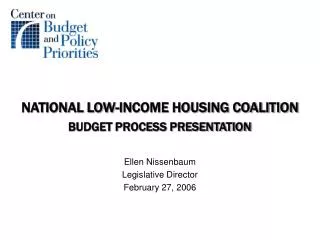NATIONAL LOW-INCOME HOUSING COALITION BUDGET PROCESS PRESENTATION