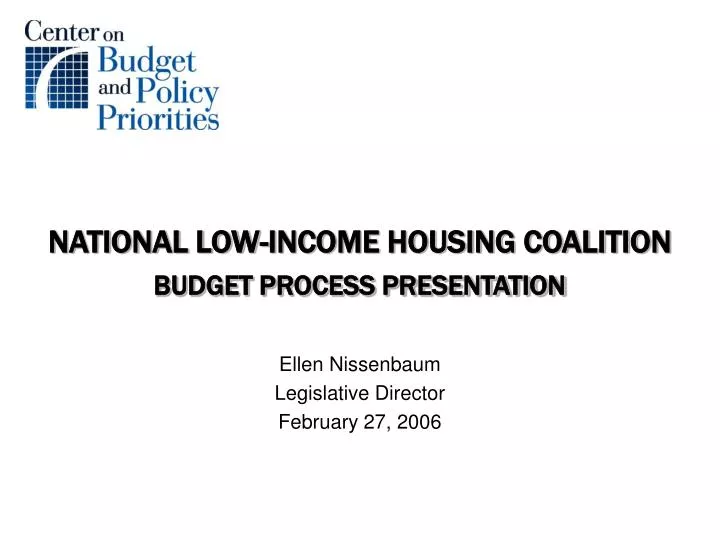 national low income housing coalition budget process presentation