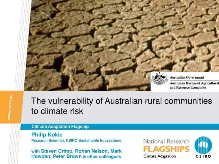 the vulnerability of australian rural communities to climate risk