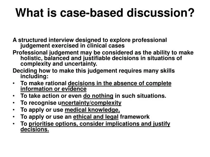 what is case based discussion