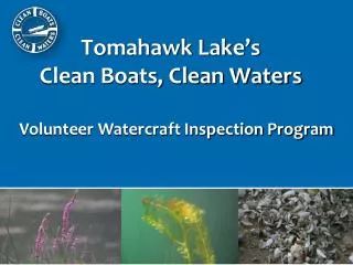 Tomahawk Lake’s Clean Boats, Clean Waters