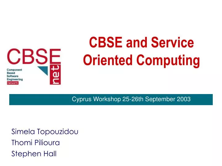 cbse and service oriented computing