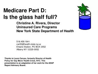 Medicare Part D: Is the glass half full?