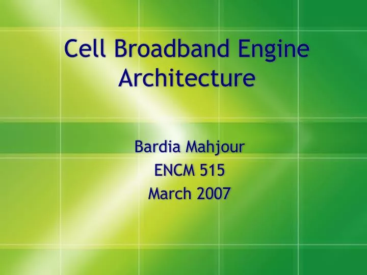 cell broadband engine architecture