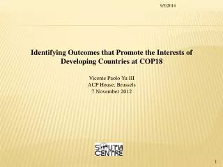 Identifying Outcomes that Promote the Interests of Developing Countries at COP18