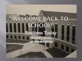 Welcome Back to School!!