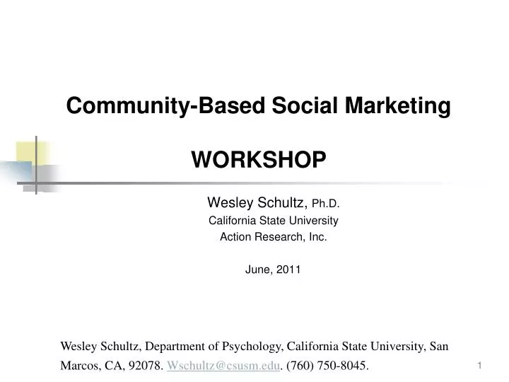 community based social marketing workshop