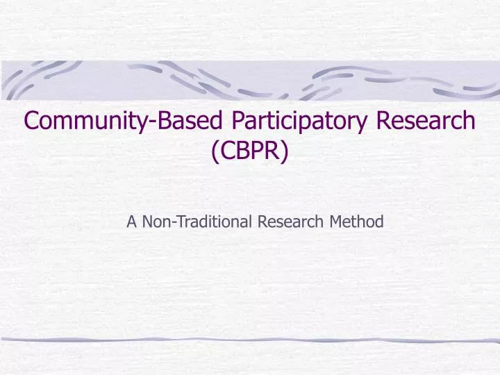 community based participatory research cbpr