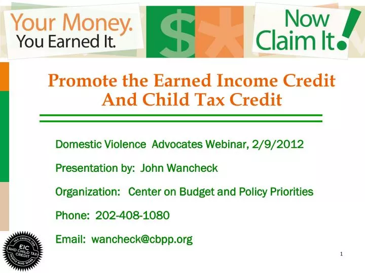 promote the earned income credit and child tax credit