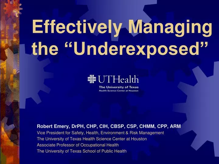effectively managing the underexposed