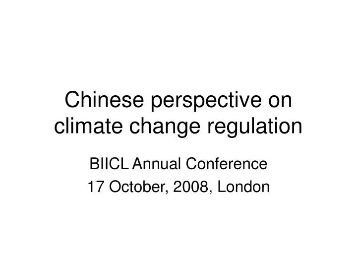 chinese perspective on climate change regulation