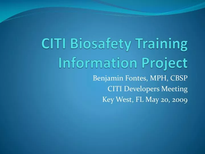 citi biosafety training information project