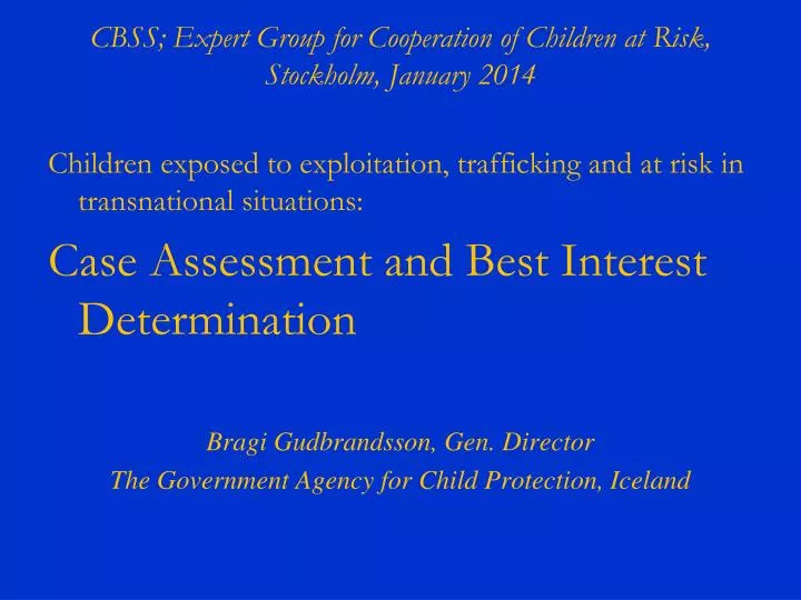 cbss expert group for cooperation of children at risk stockholm january 2014