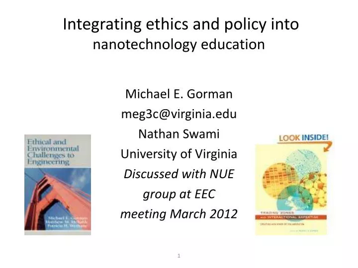 integrating ethics and policy into nanotechnology education