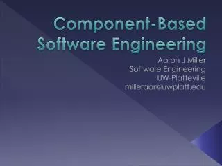 Component-Based Software Engineering