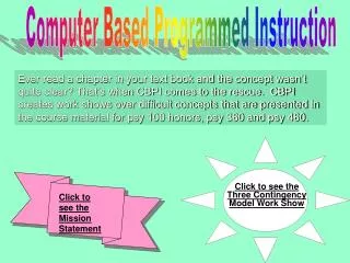 Computer Based Programmed Instruction