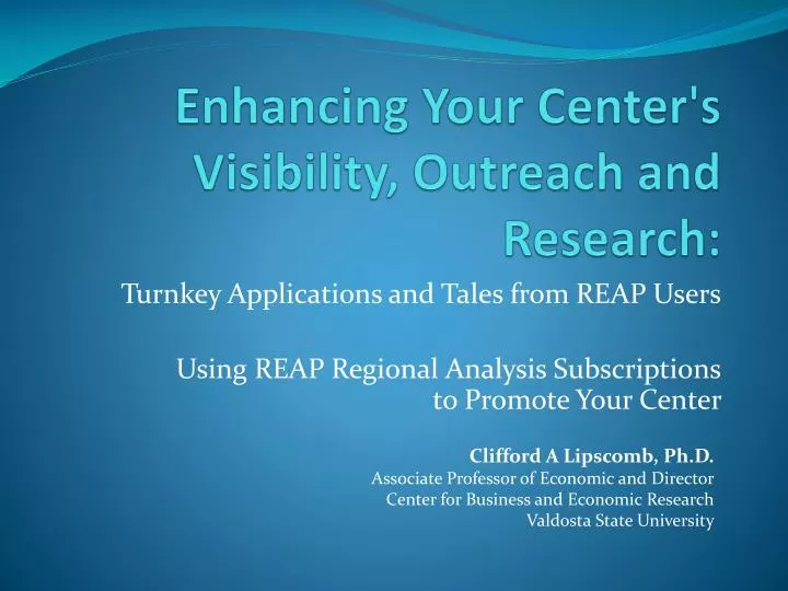 enhancing your center s visibility outreach and research