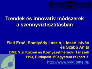 trendek s innovat v m dszerek a szennyv ztiszt t sban