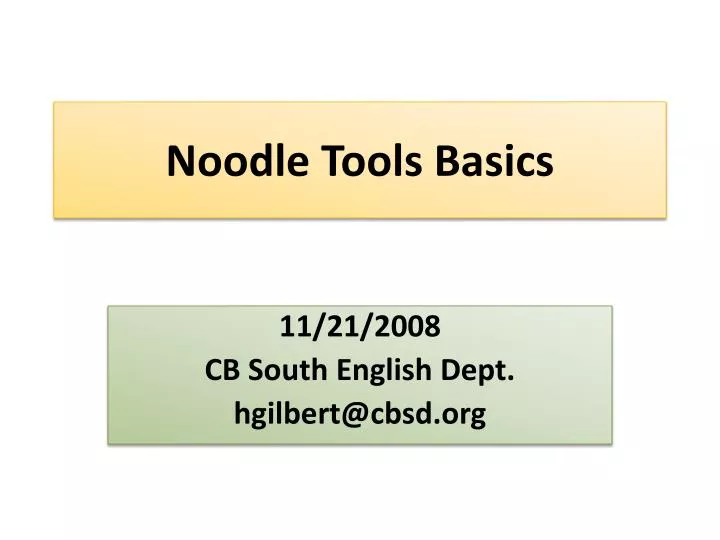 noodle tools basics