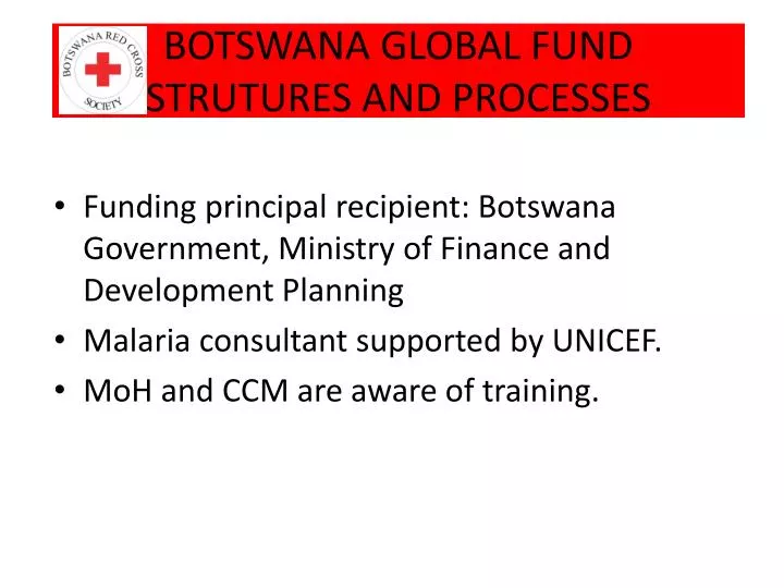 botswana global fund strutures and processes