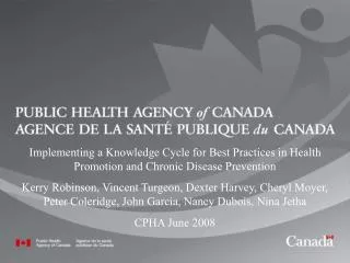 The Canadian Best Practices Initiative (CBPI)