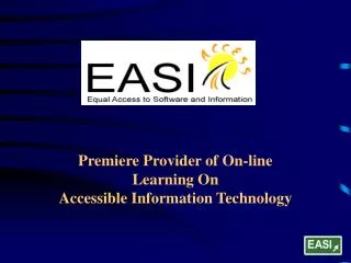 Premiere Provider of On-line Learning On Accessible Information Technology