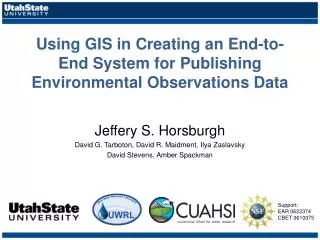 Using GIS in Creating an End-to-End System for Publishing Environmental Observations Data