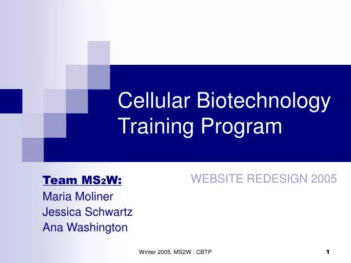 cellular biotechnology training program