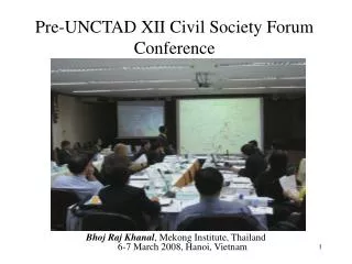 Pre-UNCTAD XII Civil Society Forum Conference
