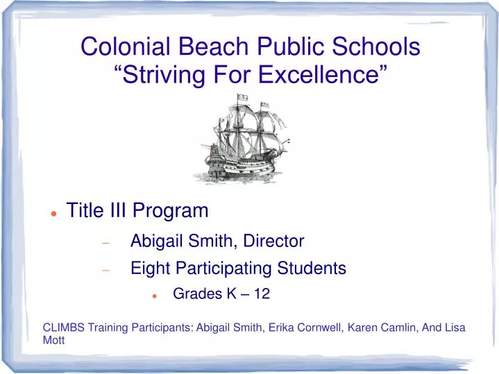 colonial beach public schools striving for excellence