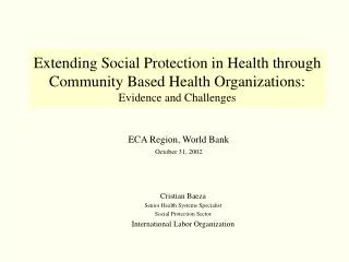 Cristian Baeza Senior Health Systems Specialist Social Protection Sector