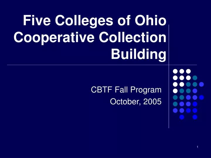 five colleges of ohio cooperative collection building