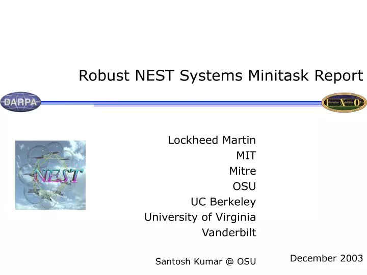 robust nest systems minitask report