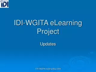 IDI-WGITA eLearning Project