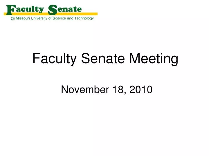 faculty senate meeting november 18 2010