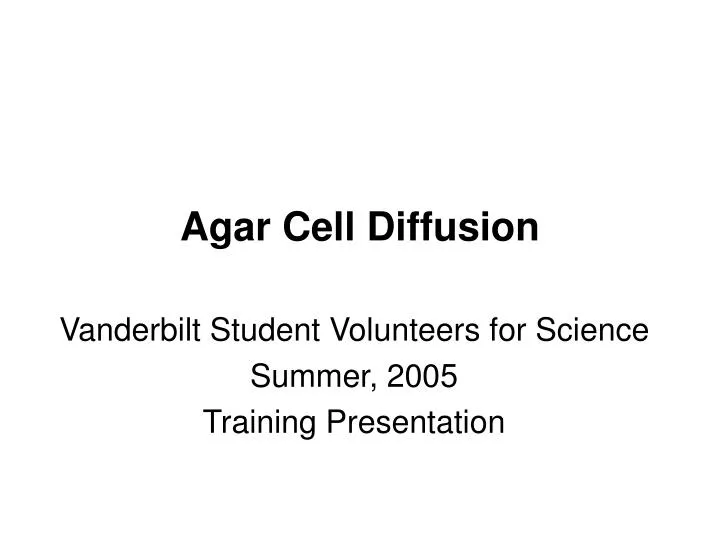 agar cell diffusion