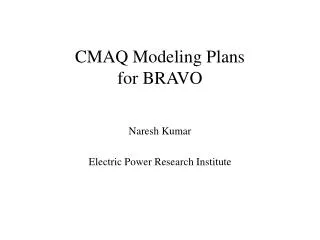 CMAQ Modeling Plans for BRAVO