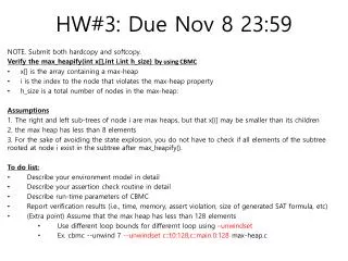 HW#3: Due Nov 8 23:59