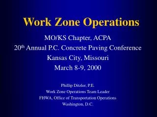 Work Zone Operations