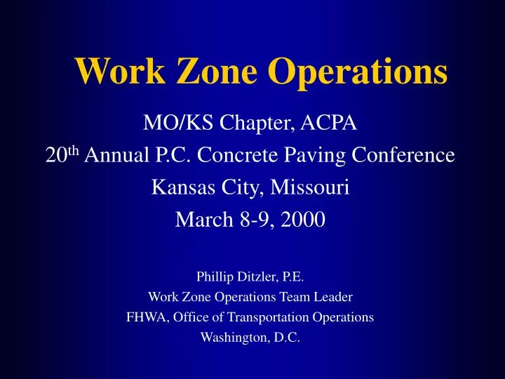 work zone operations