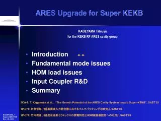 ARES Upgrade for Super KEKB