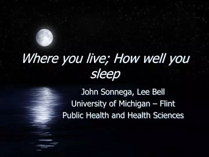 where you live how well you sleep