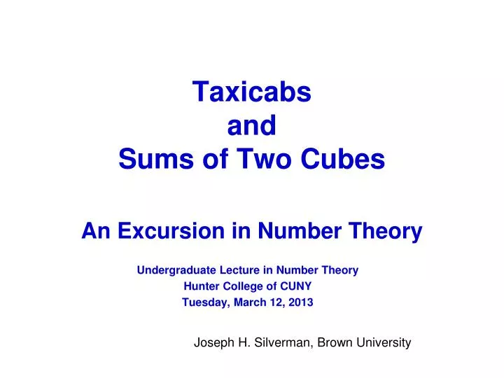 taxicabs and sums of two cubes