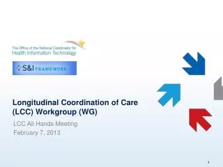 Longitudinal Coordination of Care (LCC) Workgroup (WG)
