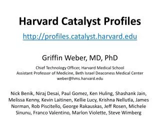 Harvard Catalyst Profiles profilestalyst.harvard