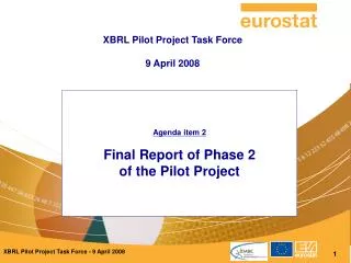 Agenda item 2 Final Report of Phase 2 of the Pilot Project